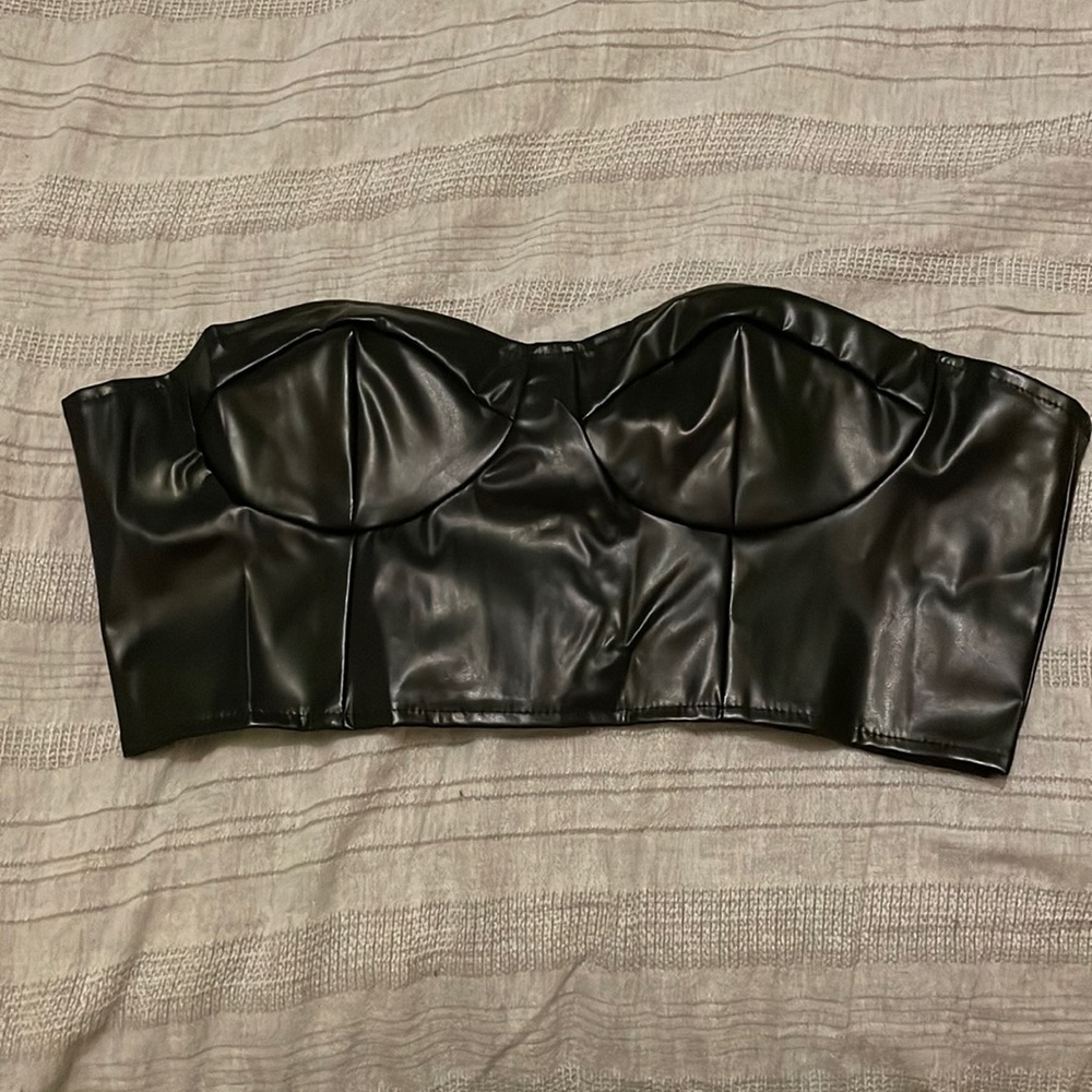 Pleather tube top